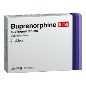 Buprenorfine 8mg (7 tabletten) 7 74019 Gerot Lannach GL PHARMA Buprenorphine SL Tablets Render 8mg min
