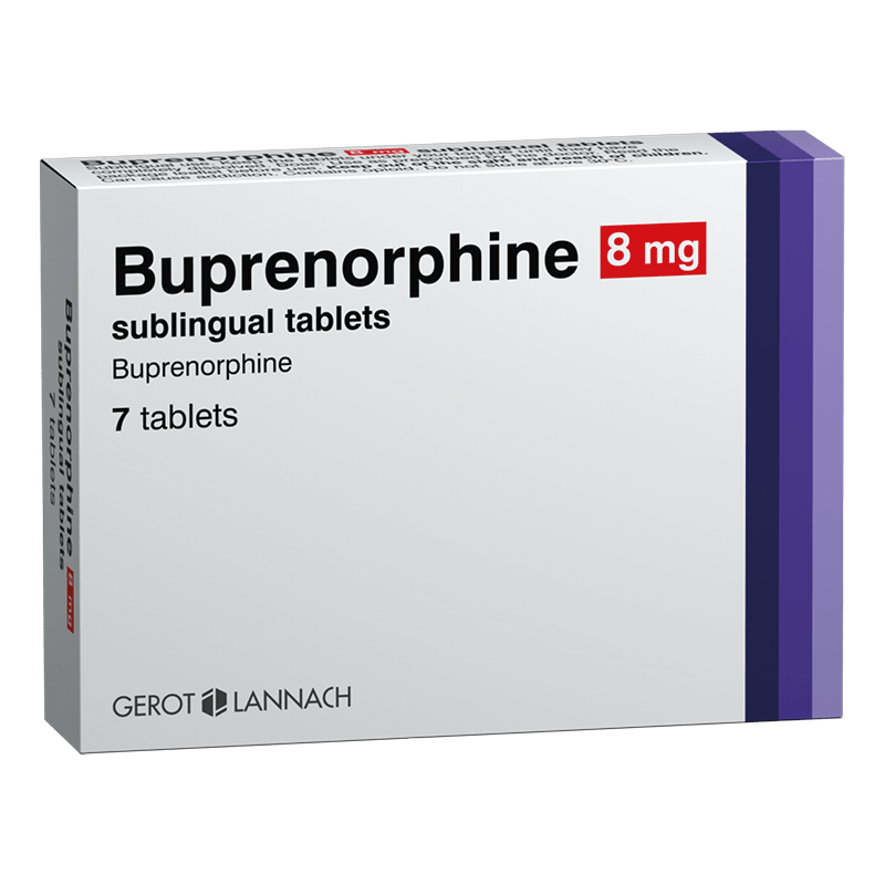 Buprenorfine 8mg (7 tabletten) 1 74019 Gerot Lannach GL PHARMA Buprenorphine SL Tablets Render 8mg min